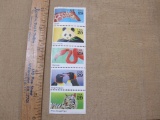 Block of Five 29 Cent Animal US Postage Stamps includes Giraffe, Giant Panda and more