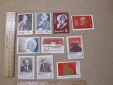 Russia Soviet Union Stamps from the late 1960s and 1970s, most featuring images of Lenin