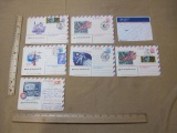 Russia Air Mail Envelopes featuring Noyta CCCP Postage Stamps, 1966-1982, with images from the space