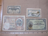 Four Foreign Paper Currency Notes including 1944 Algerian 2 Francs, 1941 Algerian 5 Francs, 1942