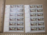 Two blocks of 12 US ten cent Christmas Stamps, Scott #1551