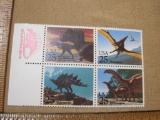 Block of Four Stamposaurus 25 Cent US Postage Stamps