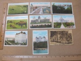 Nine Vintage Postcards from Canada featuring Macdonald Hall, Canadian National Railway Hotel 