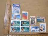 US Postage Stamps includes Block of Four 25 Cent Artic Explorers, $2.40 Space Exploration, 40 Cent