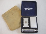 Vintage Gillette Safety Razor Compact with Pouch