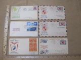 Four 1938 and one 1975 First Day of Issue Envelopes.