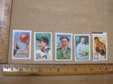 US Postage Stamps Famous Athletes includes Boxer Joe Louis, Knute Rockne, Lou Gehrig and more over