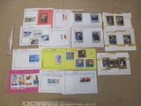 1967-1968 Stamps from Poland hinged on display cards
