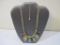 Colorful Gold Tone Necklace with Assorted Colored Gemstone Accents, 2 oz