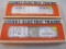 Two Lionel Christmas Boxcars including 1991 O Gauge Christmas Boxcar 6-19913 and 1992 O Gauge