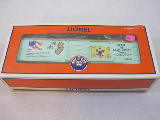 Lionel State of Jersey Box Car 7603, in box (not original), O Scale, 14 oz