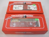 Two American Flyer Train Cars including American Flyer Christmas Bay Window Caboose 6-48712 and 1993