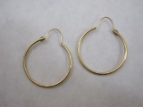 14 K Gold Pierced Hoop Earrings, .9 g total weight