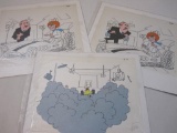 Three Vintage Schlickhaus Franks Commercial Animation Production Cels including A23, A26, and B116,