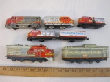 Lot of Tin Santa Fe and California Zephyr Toy Trains including TN Japan and more, 1 lb