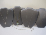 Lot of Religious Jewelry including Sterling Silver Cross Pendant and Necklace (both marked sterling,