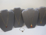 Five Gold Tone Necklaces including 1/20 12K GF necklace and more, 2 oz