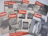 Eight 1960s Trains Magazines including September 1960, February 1964, April 1965 and more, 2 lbs 7