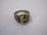 Sterling Silver Belt Ring, Size 6.5, 4.9 g