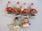 Lot of Vintage Silk Wrapped Christmas Figures including musical Santas and more, 5 oz