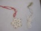 Two Ceramic Lenox Christmas Ornaments including snowflake and angel, 2 oz