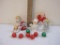 Lot of Assorted Vintage Christmas Ornaments and Figures including ceramic Noel Japan figure, red &