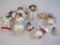 Lot of Vintage Silk Wrapped Snowman Christmas Ornaments and Figures, Noel Japan and more, 10 oz