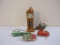 Five Vintage Christmas Ornaments including glass Hickory Dickory Dock, cars and more, 6 oz