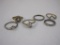 6 Costume Jewelry Rings, assorted sizes, 1 oz