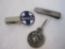 Three Men's Jewelry Items including Santa Fe Tie Clip, Sterling Silver Tie Clip (marked sterling