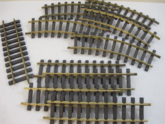 Lot of 10 Assorted G Scale Unbranded Straight and Curved Track Pieces, marked made in Korea, 4 lbs 8