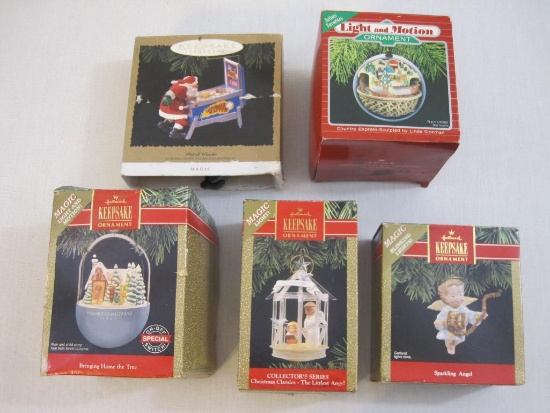 Five Vintage Magic Hallmark Keepsake Ornament including Pinball Wonder (1996), Bringing Home the
