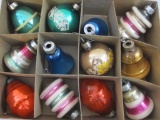 Lot of 12 Vintage Glass Christmas Ornaments, made in USA, in The George Franke Sons Co Glass