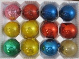 Lot of 12 Vintage Glass Christmas Ornaments, from Paragon and more, 7 oz