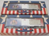 Two Lionel Presidential Boxcars including Herbert Hoover Boxcar 6-82944 and Dwight D Eisenhower