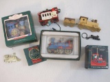 Lot of Assorted Train Ornaments including Hallmark Keepsake Ornament Collector's Club and more, 1 lb