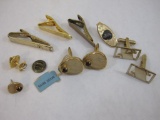 Lot of Assorted Men's Jewelry Items including tie clips, tie tacks and cuff links from Shields and