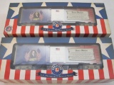 Two Lionel Presidential Boxcars including James Monroe Boxcar 6-82942 and James Madison Boxcar
