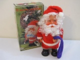 Vintage BO Walking Santa Claus Musical Toy, in original box, made in Taiwan, 1 lb 2 oz