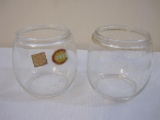 Two Clear Glass Dietz Lantern Globes, 14 oz