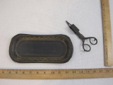 Antique Candle Snuffer/Wick Trimmer Scissors and Tray, 5 oz