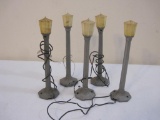 Five Lionel Street Lamp Posts, O Scale, Cast Iron with plastic tops, 12 oz