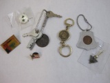 Lot of Assorted Men's Jewelry Items including North American Fishing Club Pendant, souvenir