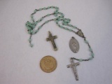 Four Religious Jewelry Items including Rosary, The Cathedral Church of St. John the Divine Souvenir