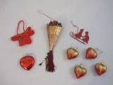 Lot of Assorted Vintage Valentine's Ornaments, 3 oz