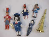Lot of Christmas Toy Soldiers and more Ornaments including 1982 Tin Hallmark Ornament and others, 7