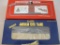 Two American Flyer S Gauge Christmas Train Cars including '98 Holiday Gondola with Christmas Trees