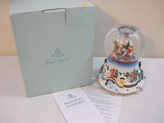 Party Lite Santa at His Shop Tealight Globe, P8202, new in box 4lb4oz