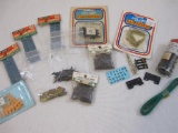 Lot of HO Scale Track Accessories including spikes, upholsterers tacks, Brass Rail Joiners and more