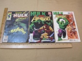 Three Marvel Hulk Comic Books, What if the Hulk went Berserk, and Hulk Smash Avengers Part 1 and 2